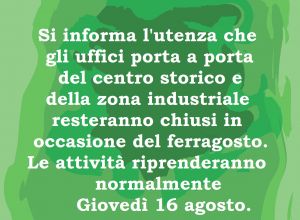 avviso ferragosto 2018