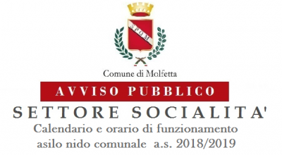 Avviso Pubblico Socialità Calendario e orario funzionamento Nido Comunale 2018 2019 Avviso Pubblico Socialità Calendario e orario funzionamento Nido Comun...