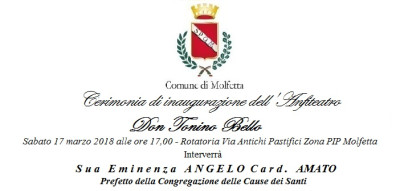 Cerimonia di inaugurazione Anfiteatro Don Tonino Bello Cerimonia di inaugurazione Anfiteatro Don Tonino Bello