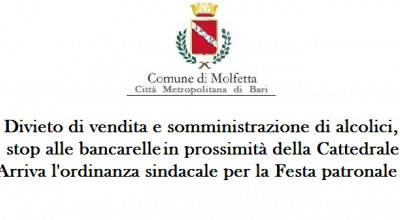 Divieto di vendita e somministrazione di alcolici stop alle bancarelle Divieto di vendita e somministrazione di alcolici stop alle bancarelle