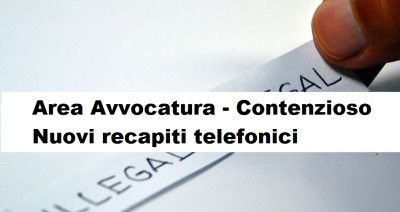 Ufficio legale Comune di Molfetta: nuovi recapiti telefonici