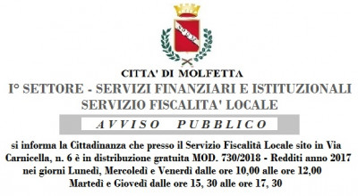 Settore I Servizi Finanziari e Istituzionali Avviso Pubblico Settore I Servizi Finanziari e Istituzionali Avviso Pubblico