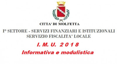 Settore I Servizi Finanziari e Istituzionali Imu 2018 1 Settore I Servizi Finanziari e Istituzionali Imu 2018 1