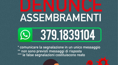 Attivo il numero unico per denunciare gli assembramenti: 379.1839104 