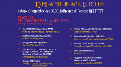 Le più belle canzoni di sempre. Sabato 10 settembre concerto gratuito ...