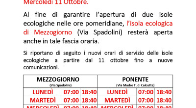 Chiude per lavori l’isola ecologica di levante. Raddoppia l’orari...