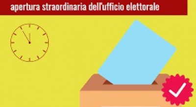 Apertura straordinaria ufficio elettorale il 30 aprile e 1 maggio 2022. 